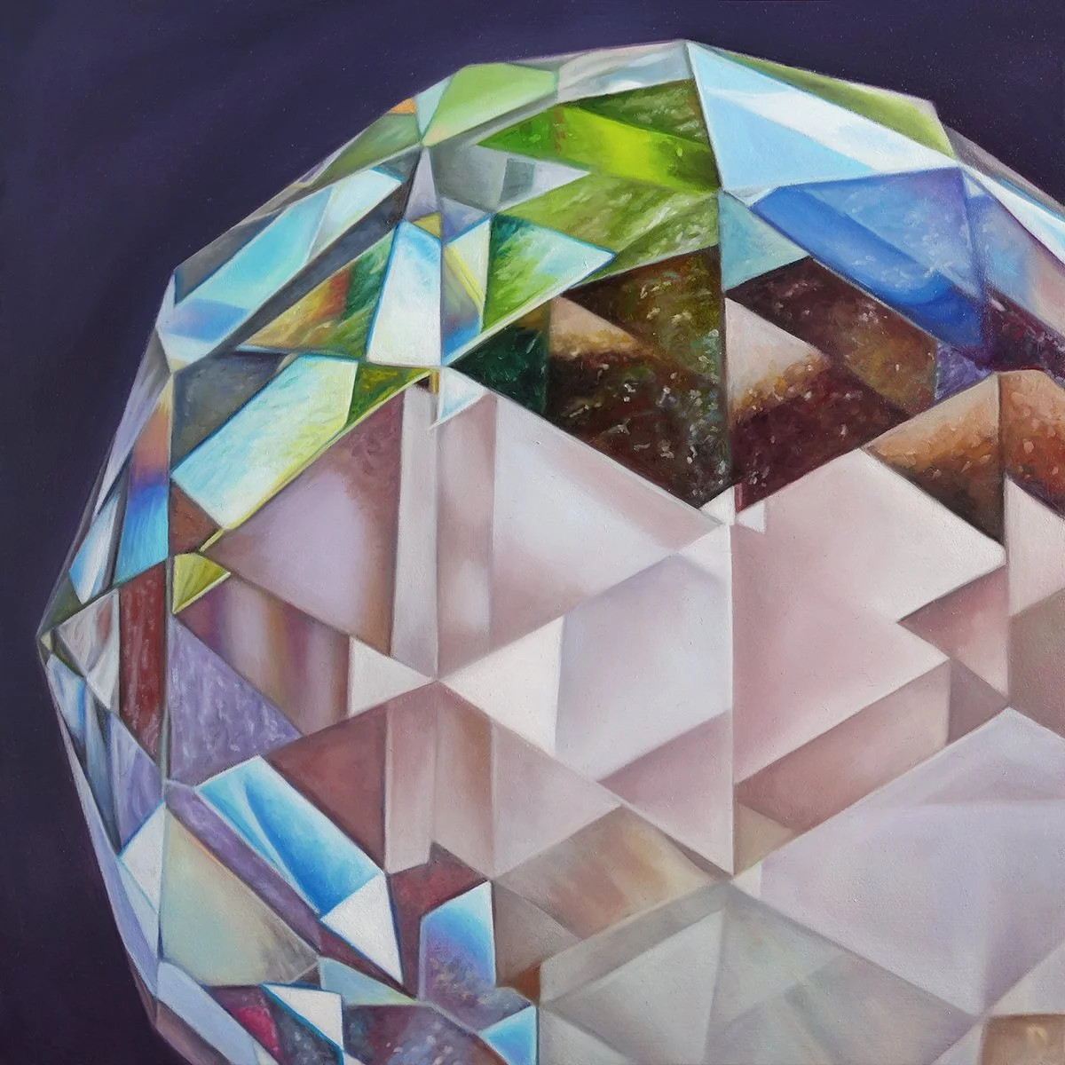 Prism Study #5, 12" x 12", oil on basswood panel, 2026