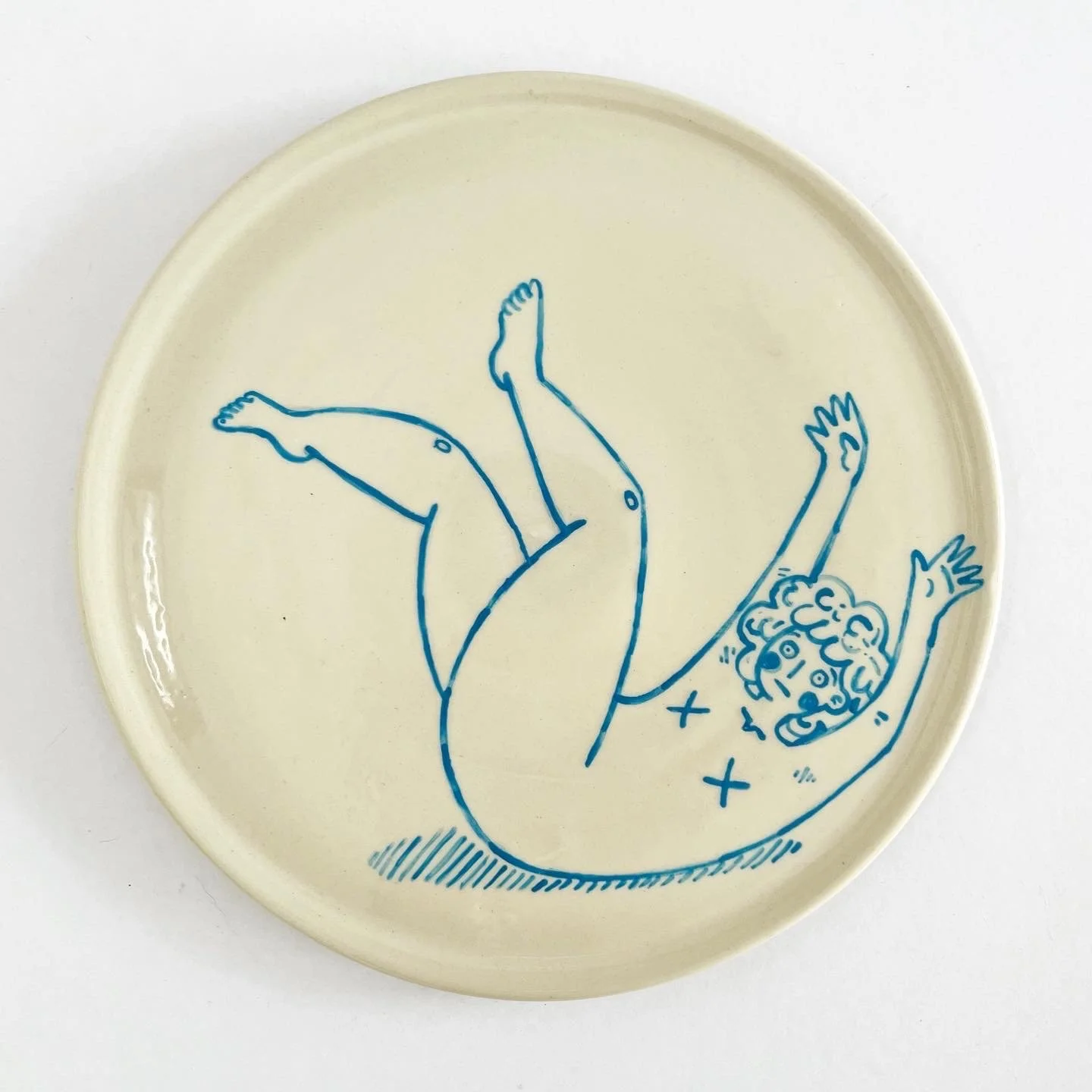 Plato ilustrado. Arte contemporáneo. Cerámica Suro