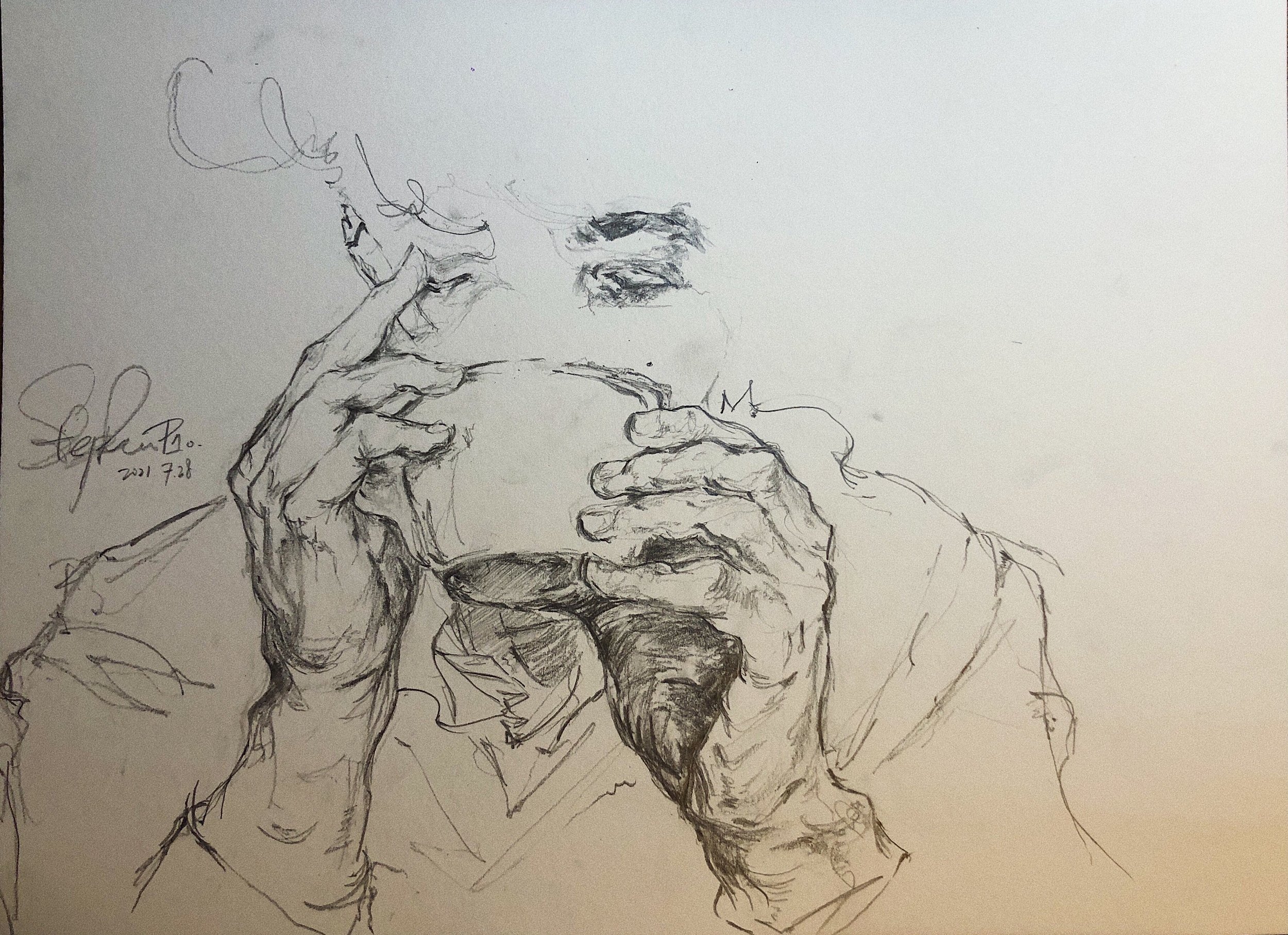 Late night, 2021, pencil on paper.