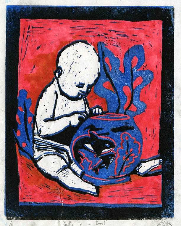 Pacific in a Bowl, 2018, Print.
