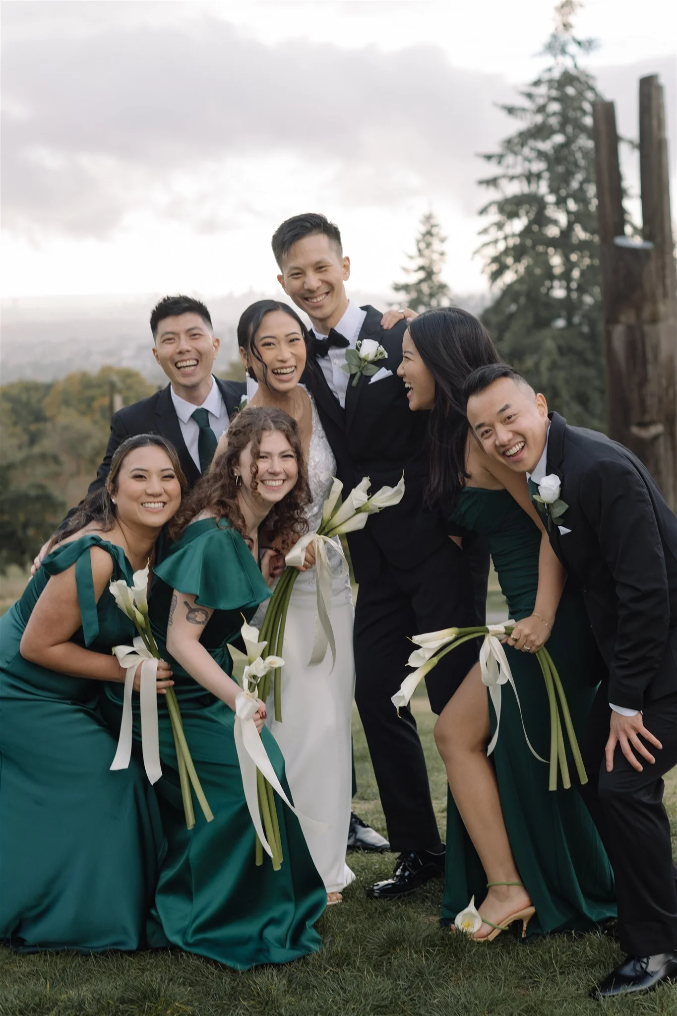 Wedding party portrait in Burnaby captured by Vancouver wedding photographer Valerie Gabrielle