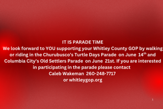 Whitley GOP Parade Information & Sign Up