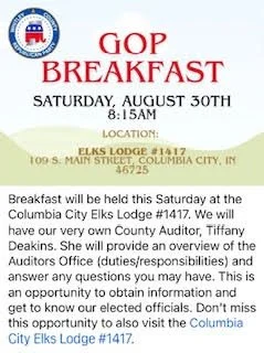 August Whitley County GOP Breakfast