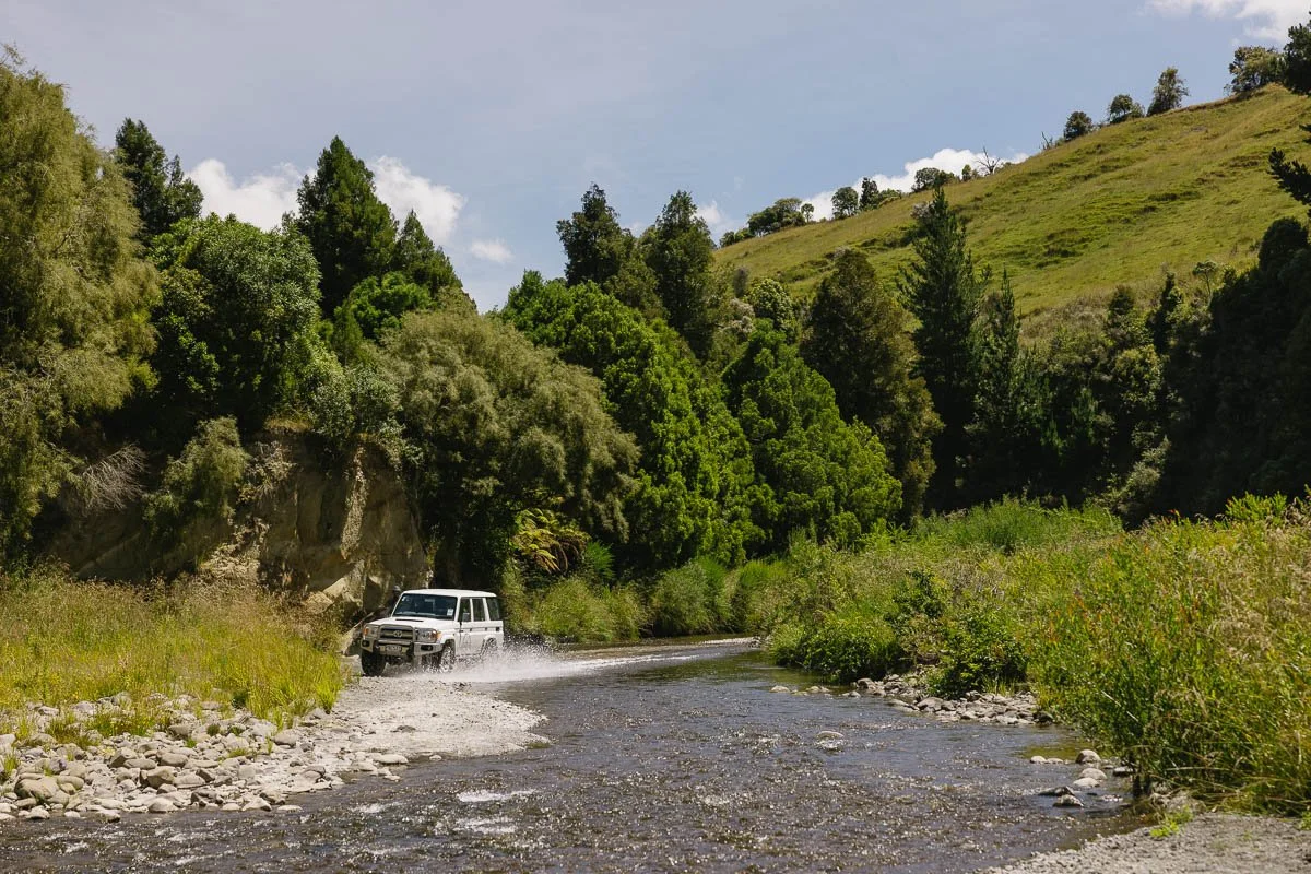 4x4 self-drive at Makoura Lodge going through a river crossing