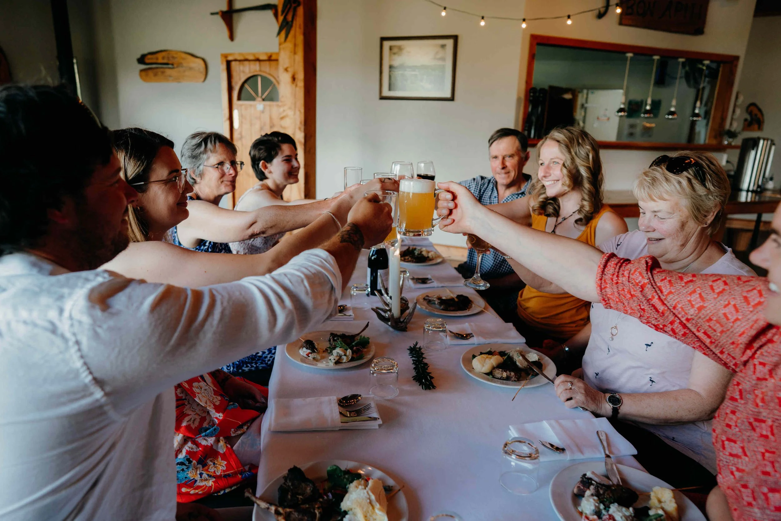 Group of people at a Makoura Lodge christmas party