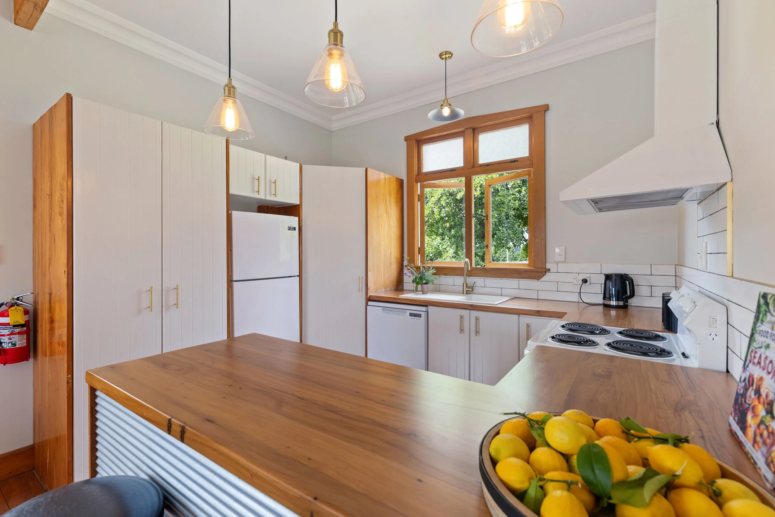 Kitchen at Burnside Bungalow onsite at Makoura Lodge group accommodation
