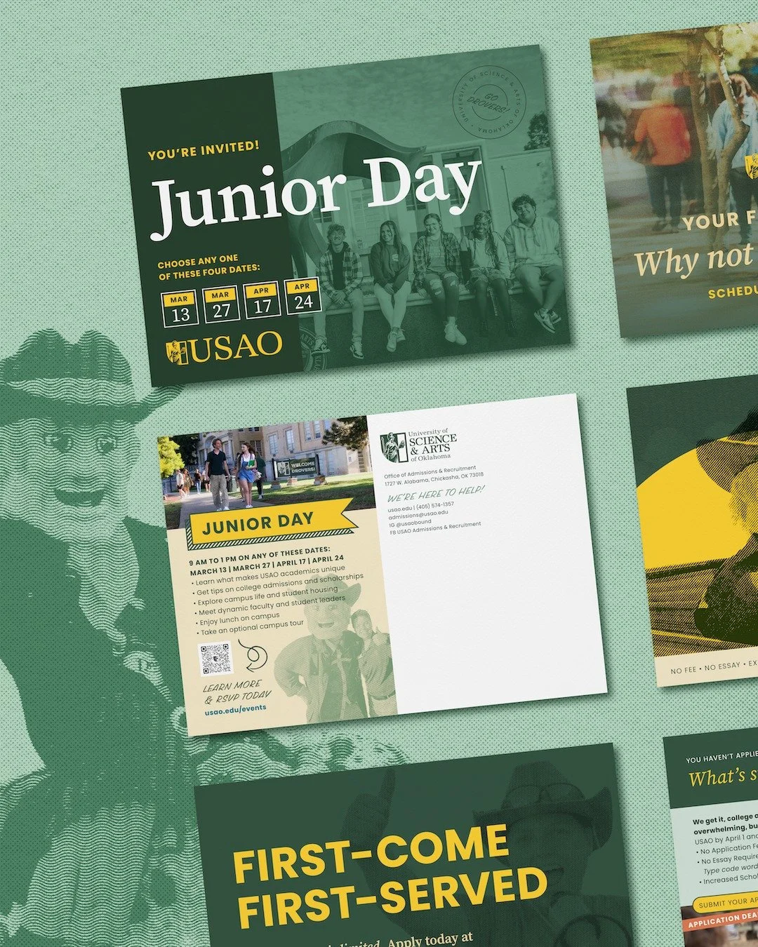 Back in Summer 2024, we began a partnership with the University of Science &amp; Arts of Oklahoma (@usaodrovers) to reimagine their admissions materials. While honoring their existing brand assets, we brought a fresh perspective by introducing vibran