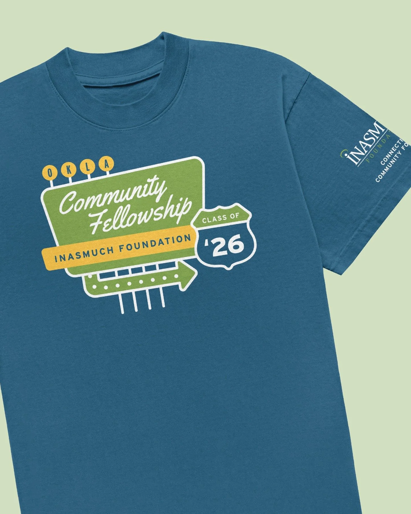 As part of our ongoing retainer with @inasmuchfdn, we get to design the Community Fellowship tee every year, and this year's design leans into Route 66's centennial!  Loved working alongside Fellowship Coordinator Anne Hedrick to bring this vision to