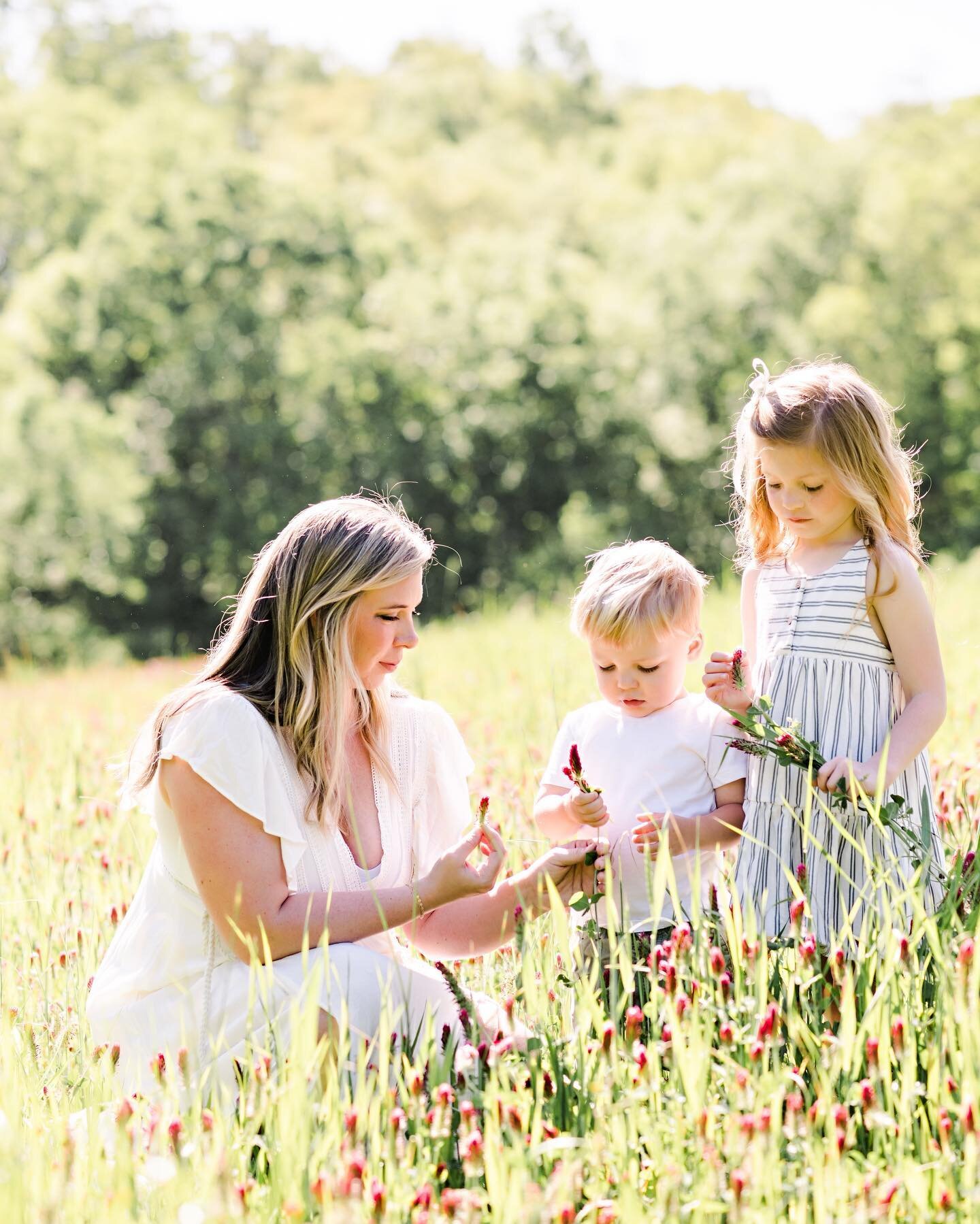 Early morning flower pickin&rsquo; with the babes.