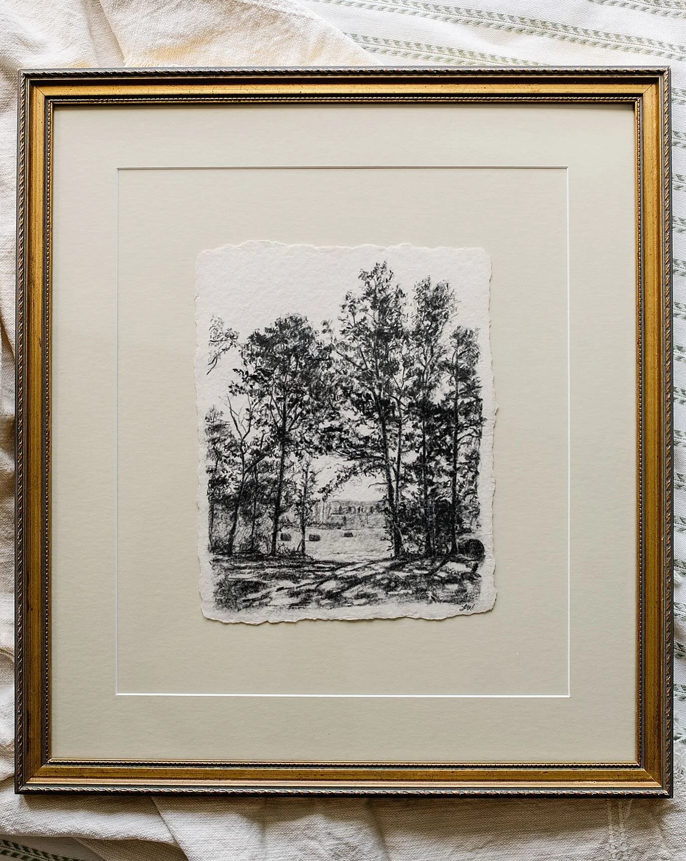 &ldquo;Morning Light&rdquo;. Charcoal on handmade paper. 8x10. Frame Included.

Over the past two years I have been photographing rural scenes and nature in the hopes to one day draw and paint them. In this particular scene, it was a crisp fall morni