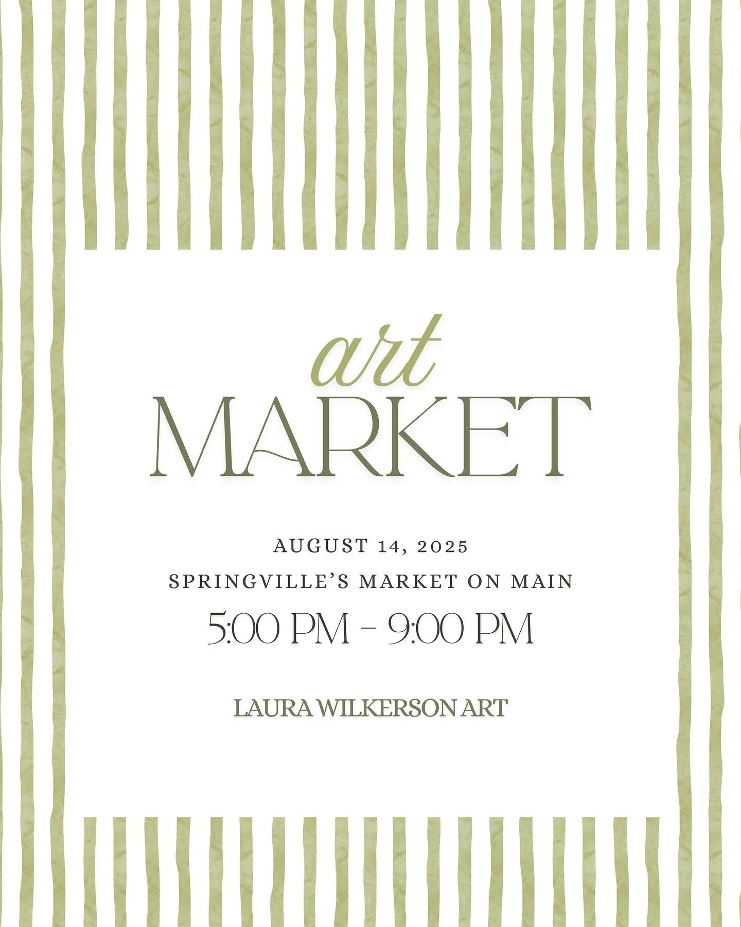 Come see me tomorrow at the Art Market on Main in Springville, AL! Enjoy live music, good food from the local restaurants, and meet some amazing artists!