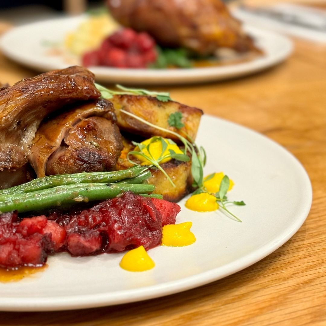 Not getting the chance to enjoy Thanksgiving at home? Or just want more of it this weekend? Come in and try our Thanksgiving Special at your local Isla &amp; Co. from Friday - Sunday
Confit turkey leg, potato puree, savory bread pudding, garlic butte