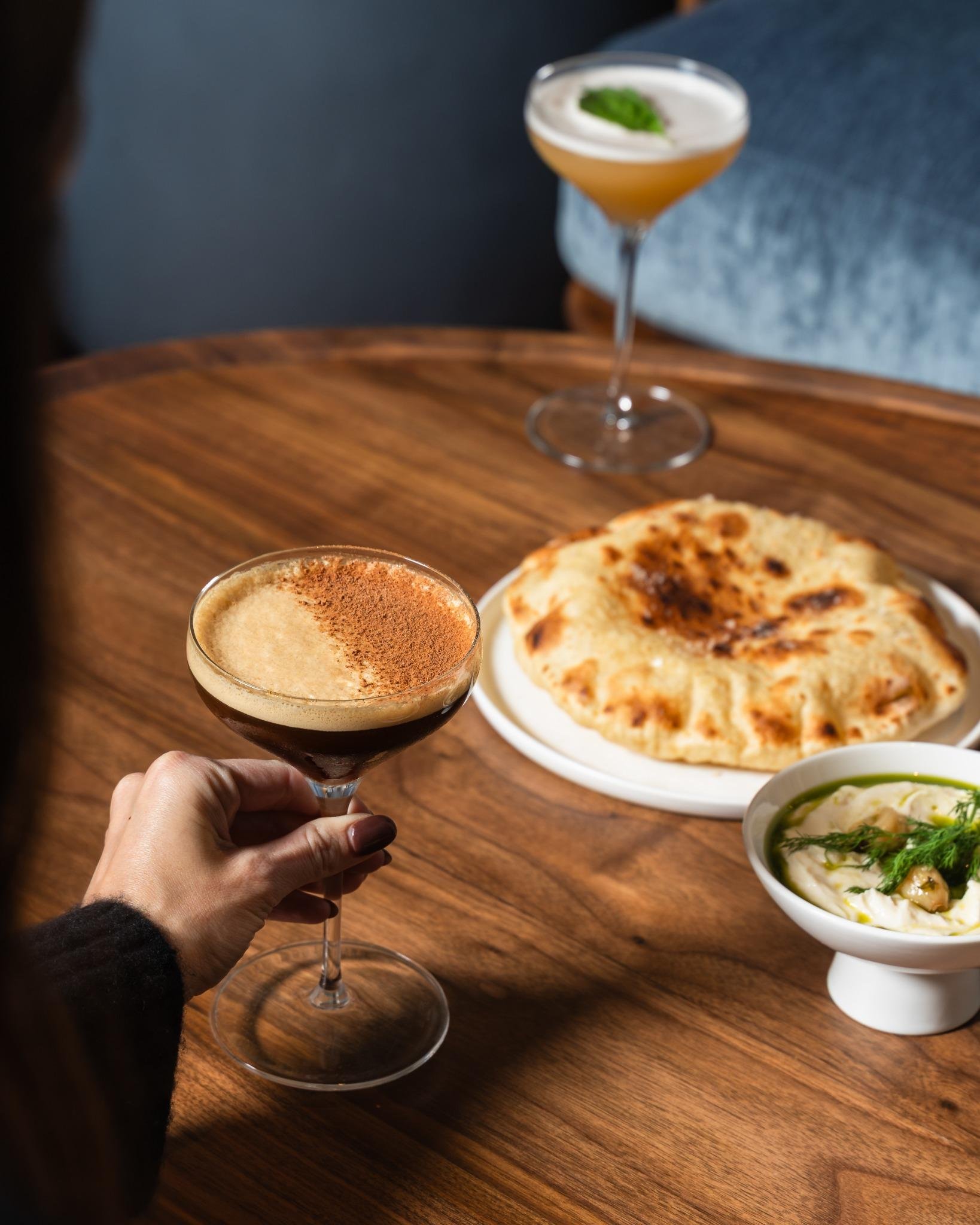 Espresso martini and whipped feta dish Isla & Co. Lower East Side