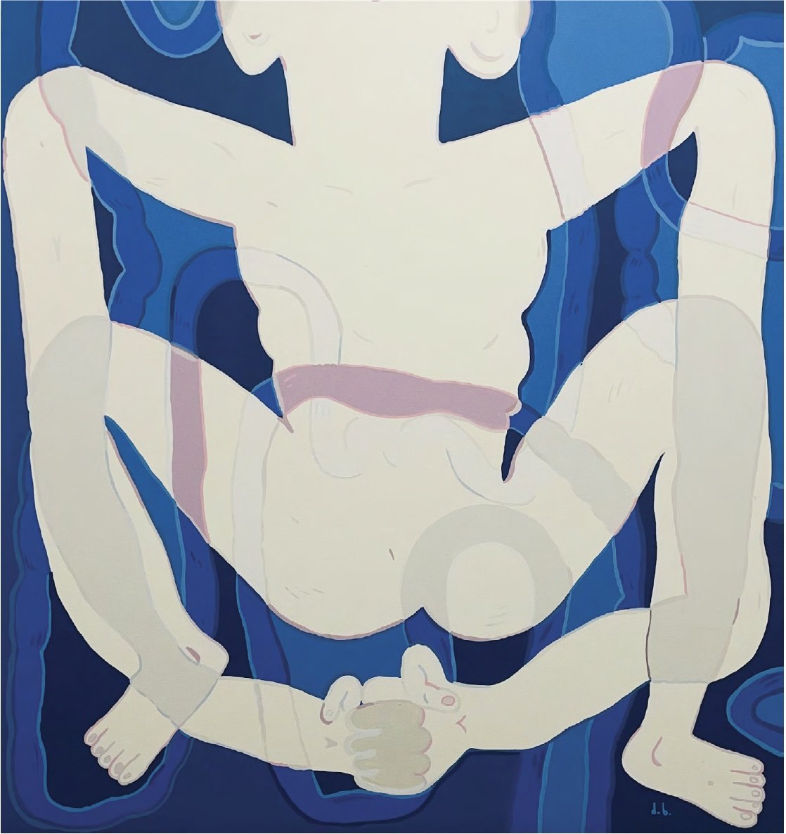 Nadadores nocturnos II, 2022
Acrylic, ink, and graphite on canvas
59 x 55 in