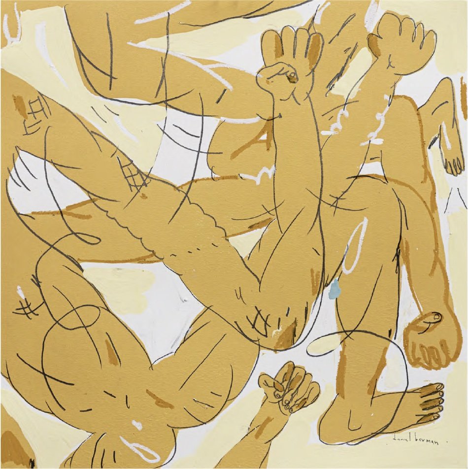 Untitled, from Bañistas Triple Sombra series
Woodcut, graphite, pastel, and acrylic
23.5 x 23.5 in
