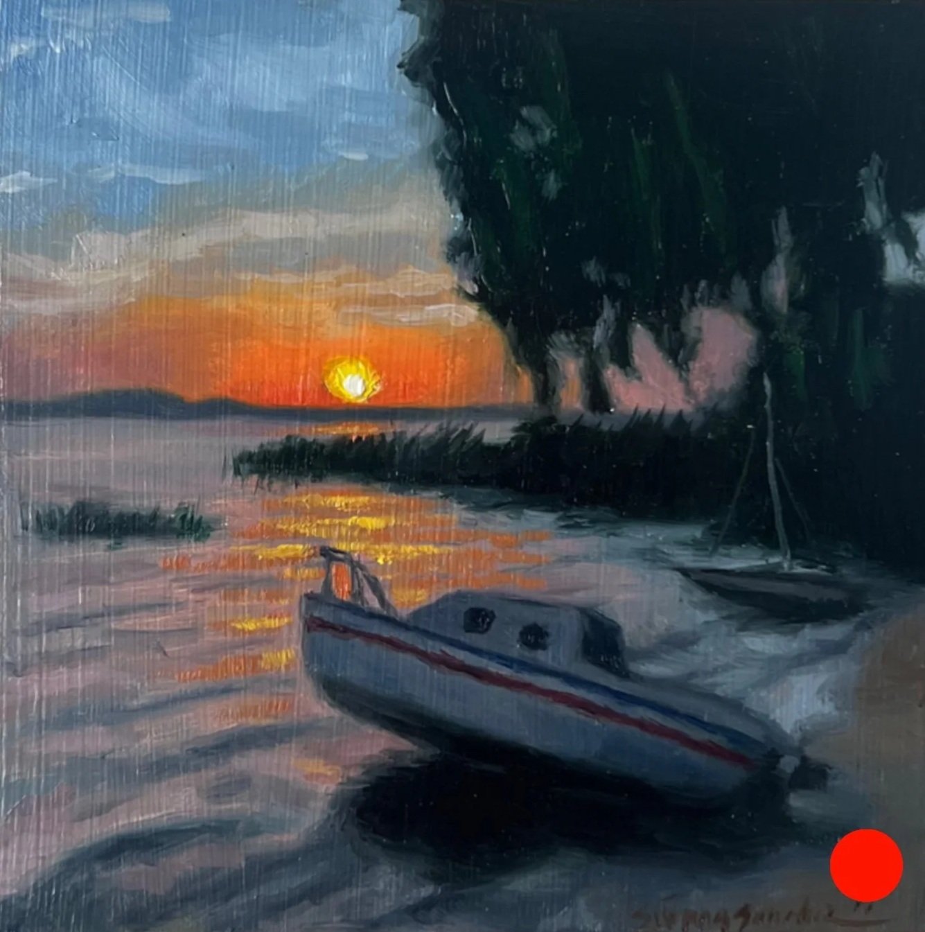 SOLD - 'Soft Horizon Glow' - Oil - 4x4 in - 2025