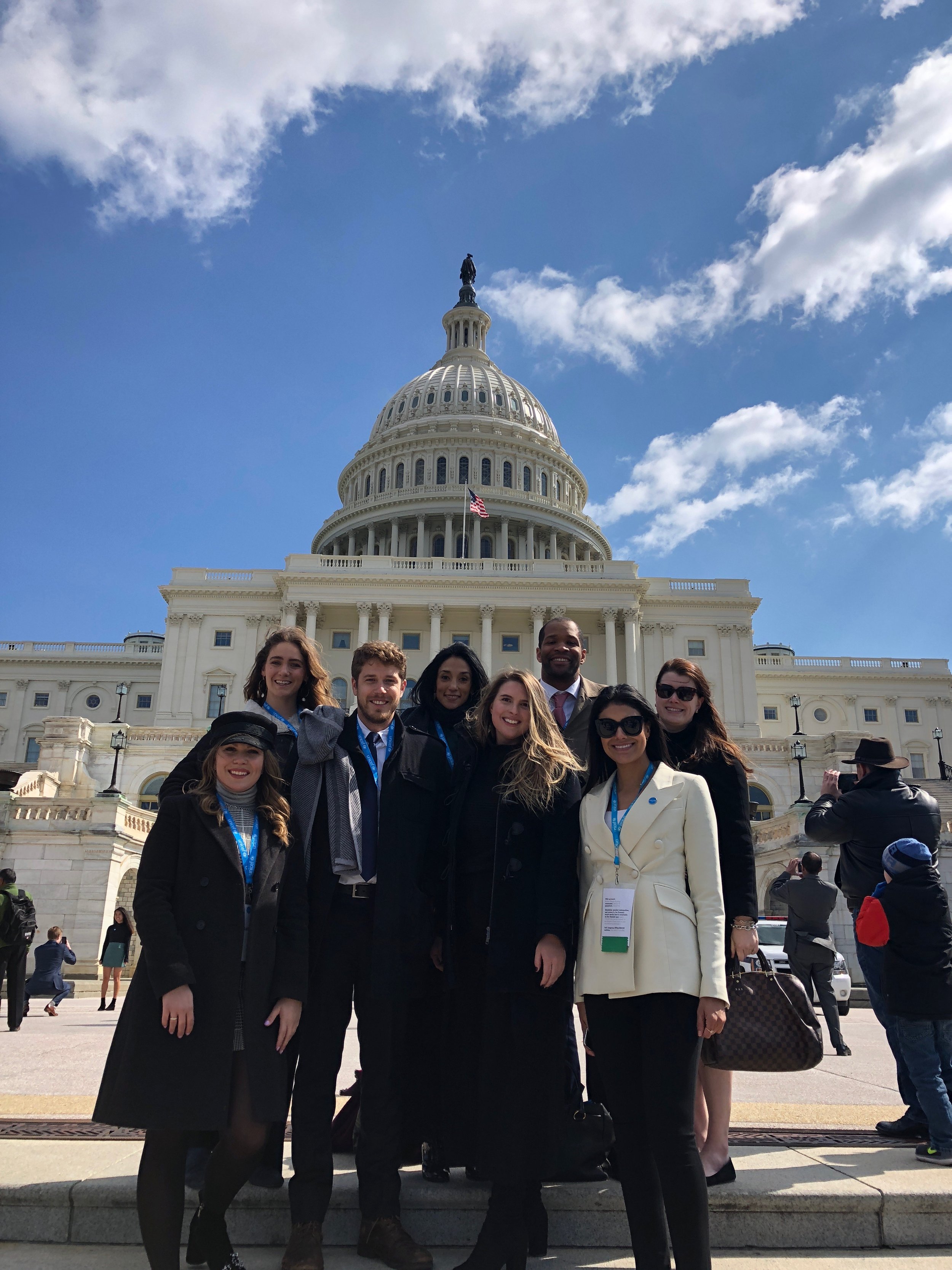 Scott Barker and UNICEF representatives in front of the U.S. Capitol building for an advocacy day.