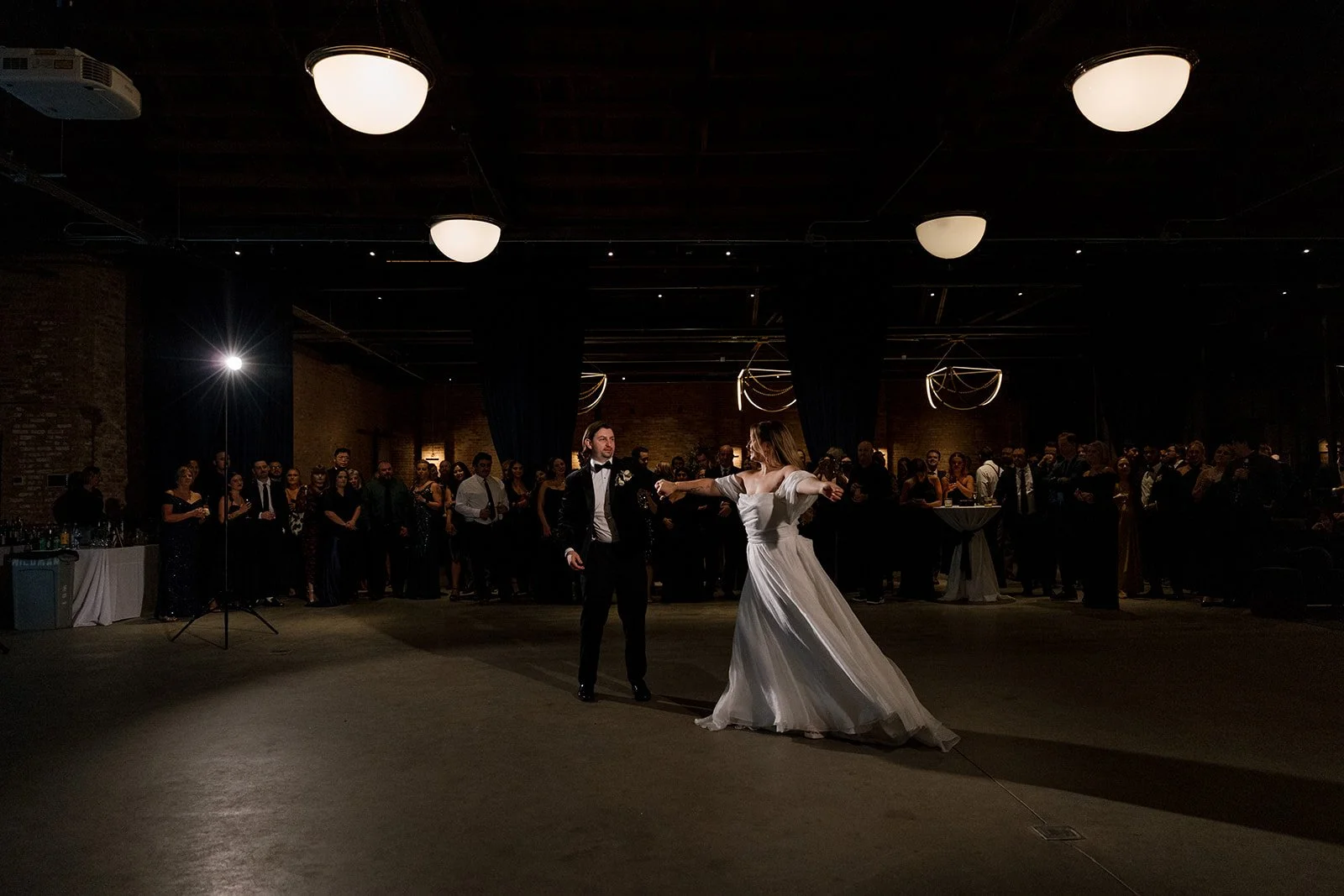 First dance spin on dance floor of Wildman BT in Chicago