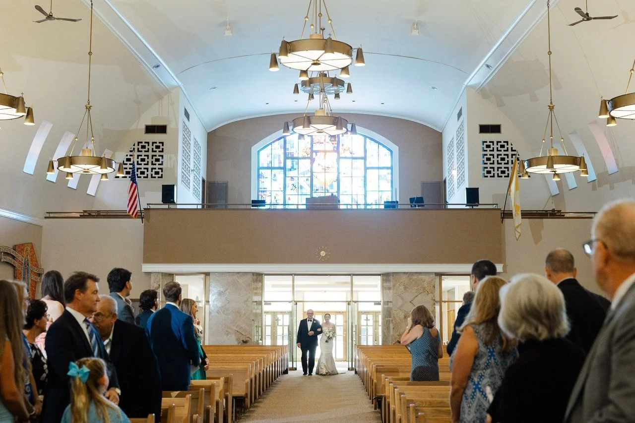 Bride processional for wedding ceremony at church