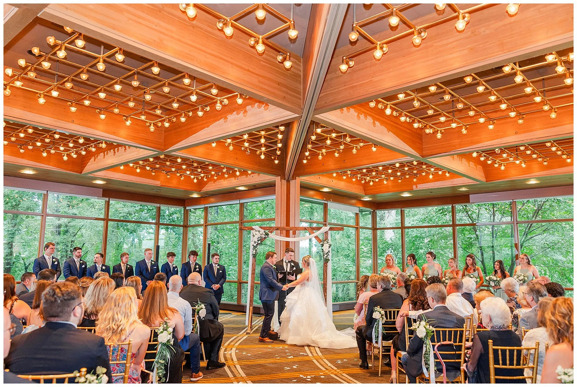 Indoor wedding ceremony at Hyatt Lodge Grand Oaks Pavilion
