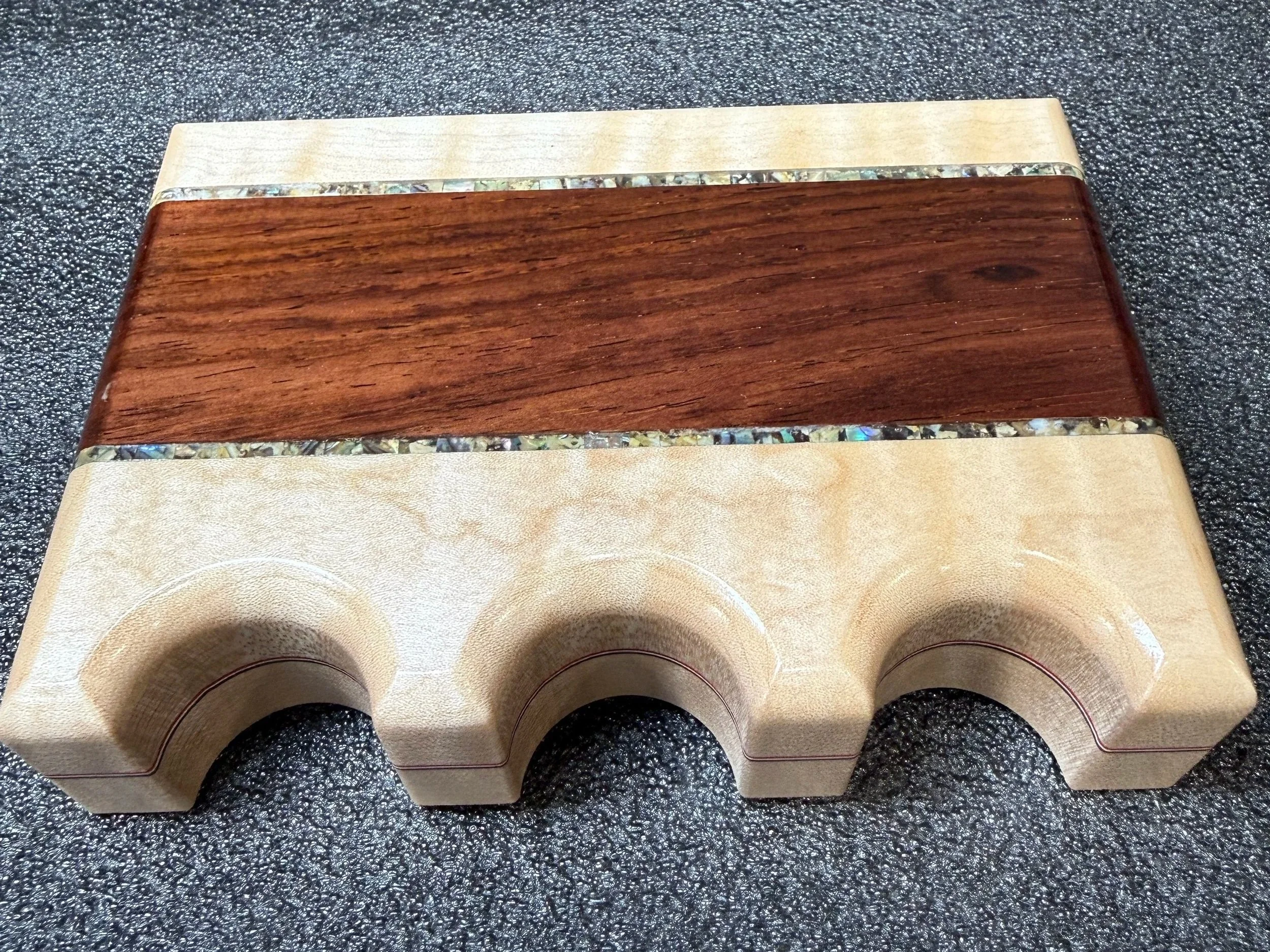 Curly Maple, Cocobolo and Abalone inlays, RWB veneers $80