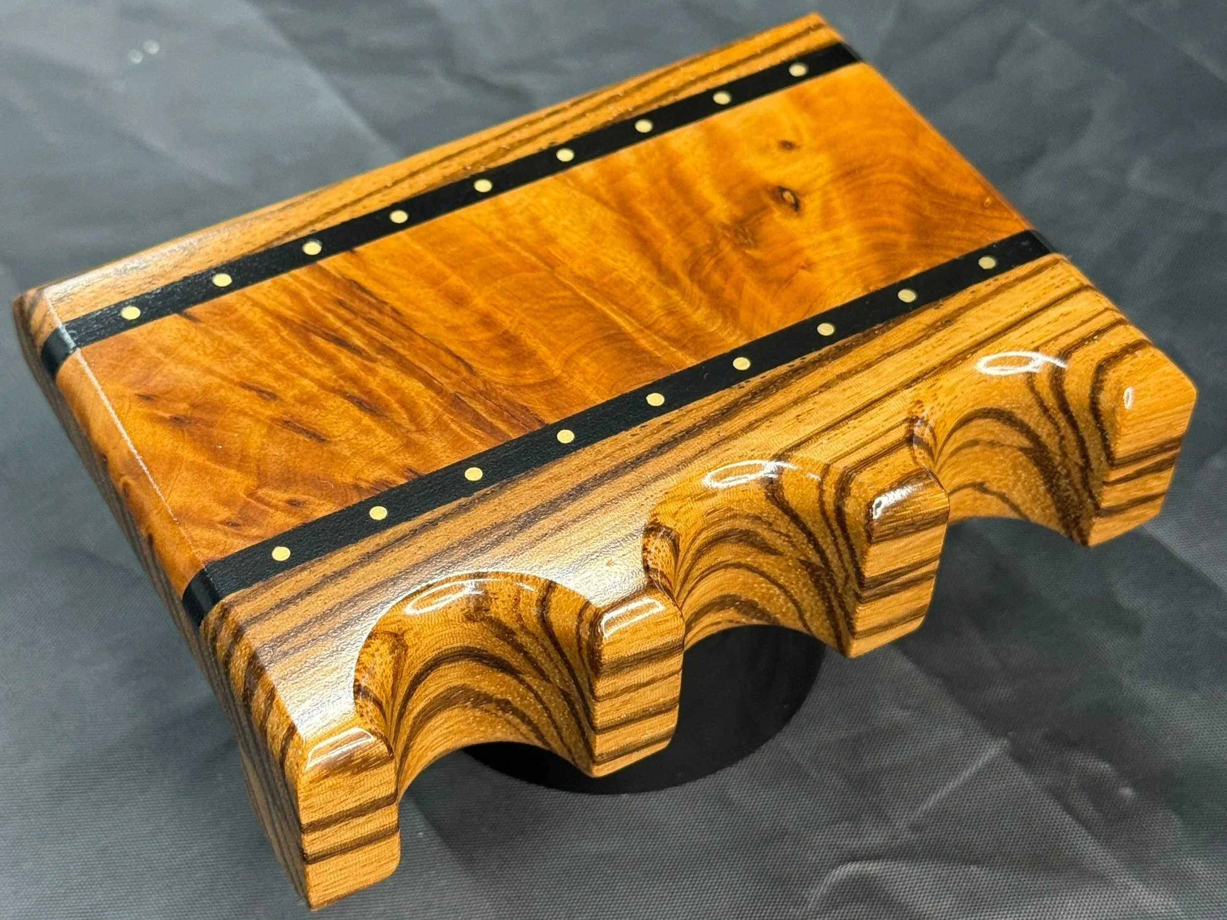 Leopardwood w/ Thuya Burl, Wenge and Brass inlays - $100