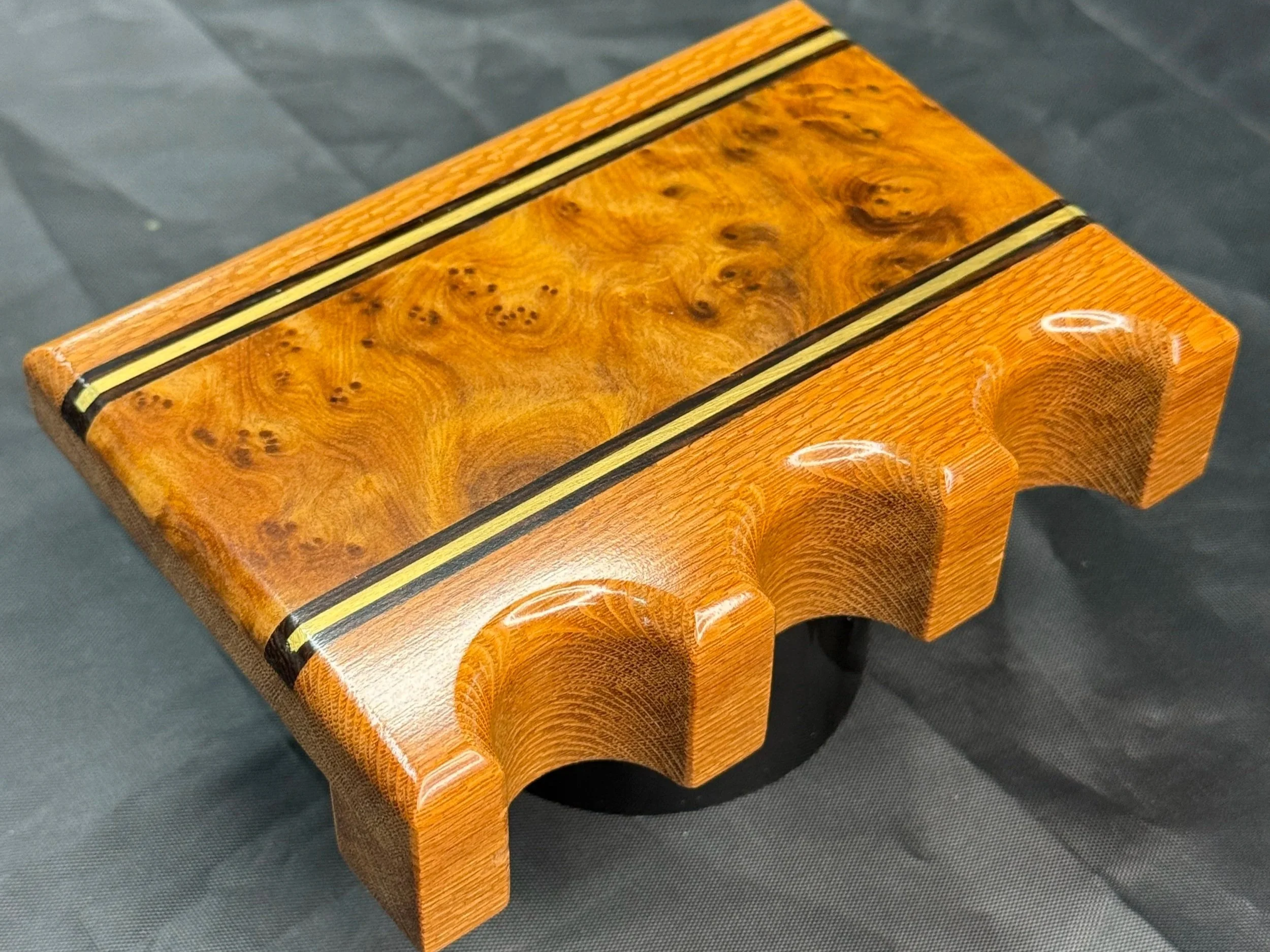 Leopardwood w/ Thuya Burl, Wenge and Brass inlays - $100