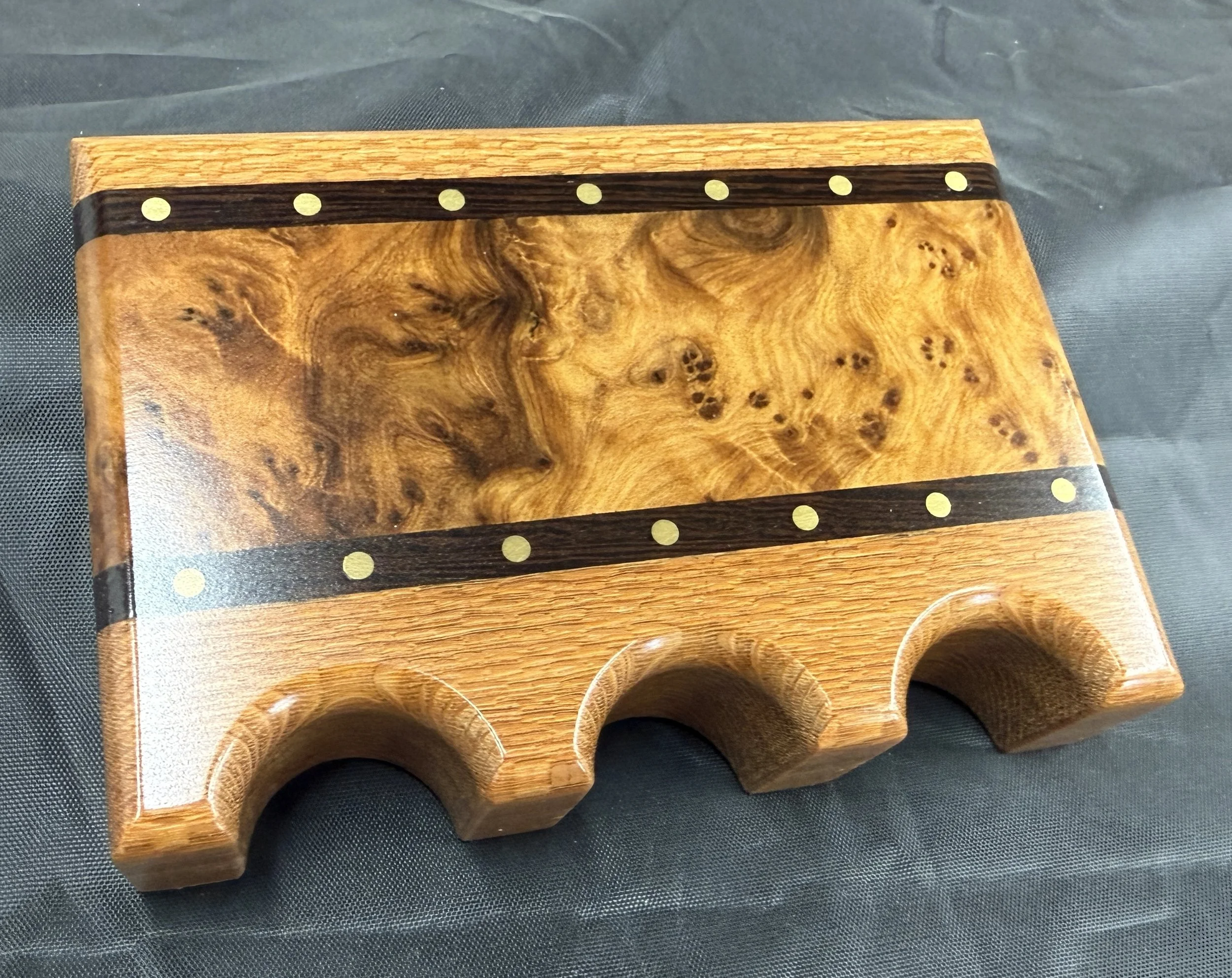 Leopardwood w/ Thuya Burl, Wenge and Brass inlays - $100