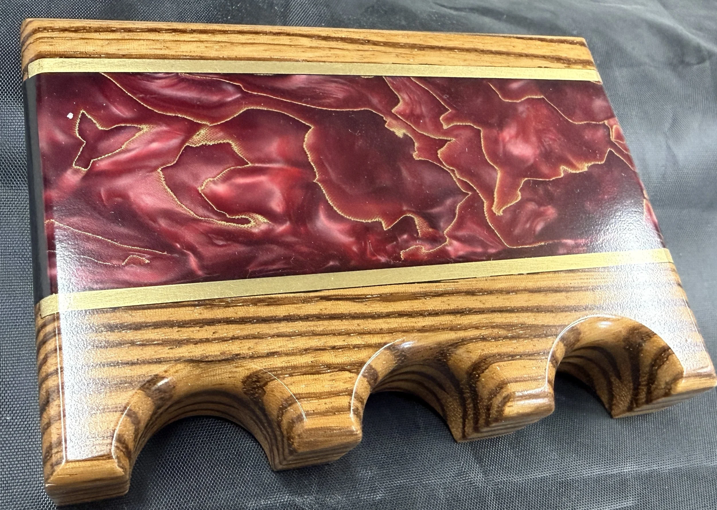 Zebrawood w/ Brass and Resin inlay - $80