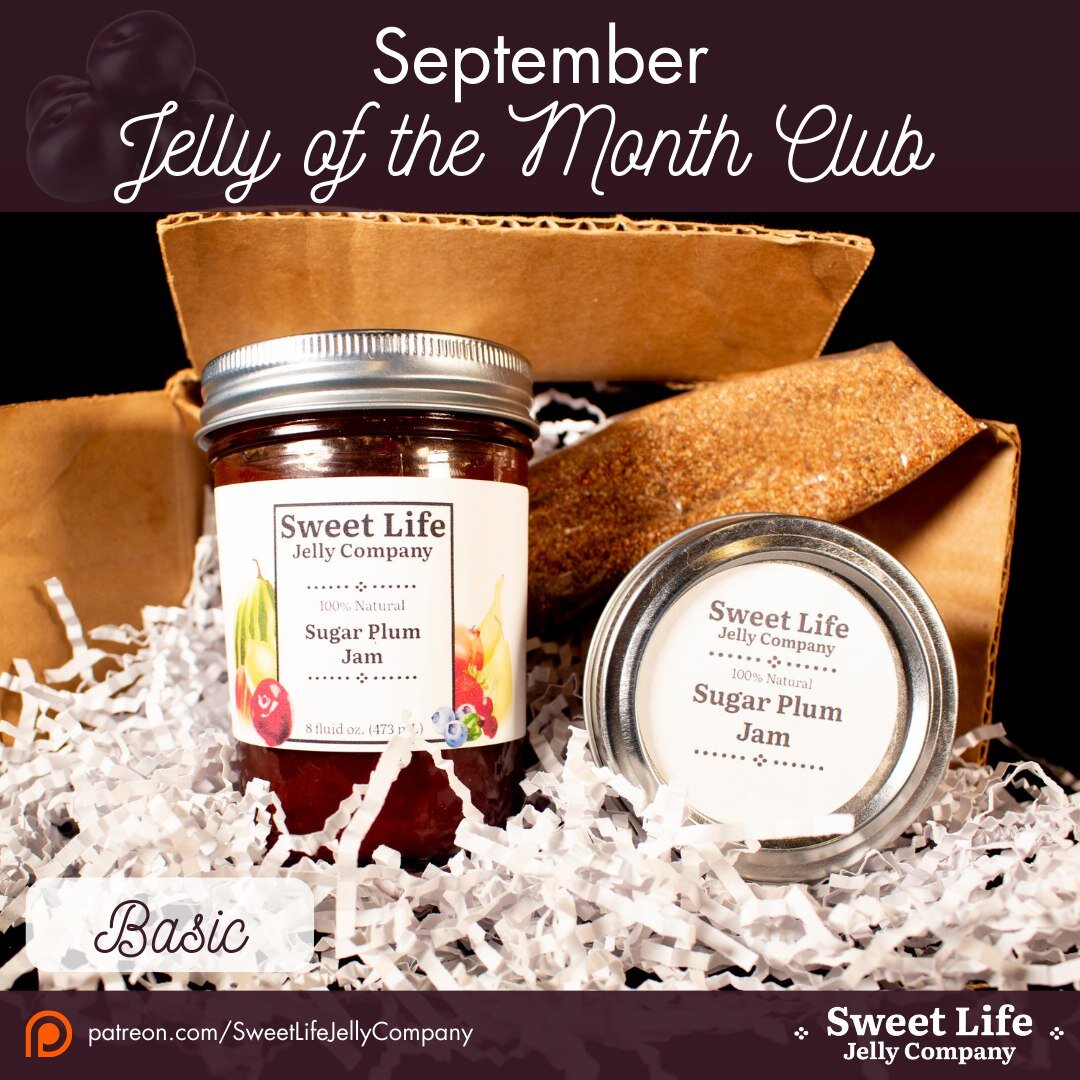 🍂🌟 Introducing Our September Jelly of the Month Club Box! 🌟🍂

This September, we are thrilled to present our star of the show, the irresistible and exclusive Sugar Plum Jam which you cannot get anywhere else! 🍯 Our Sugar Plum Jelly is crafted wi