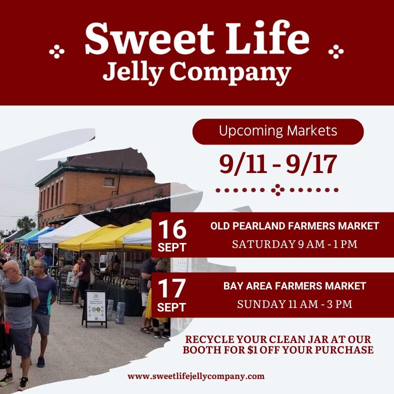 We'll be at Old Pearland Farmers Market and Bay Area Farmers Market this weekend! The temperature is looking great compared to the past few months. Though there is a small chance of rain on Saturday we will be there rain or shine! 🌦 Bring your clean
