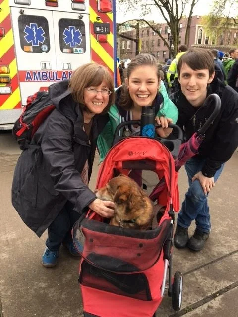 Buster - Oregon. Buster goes marching for the environment.
