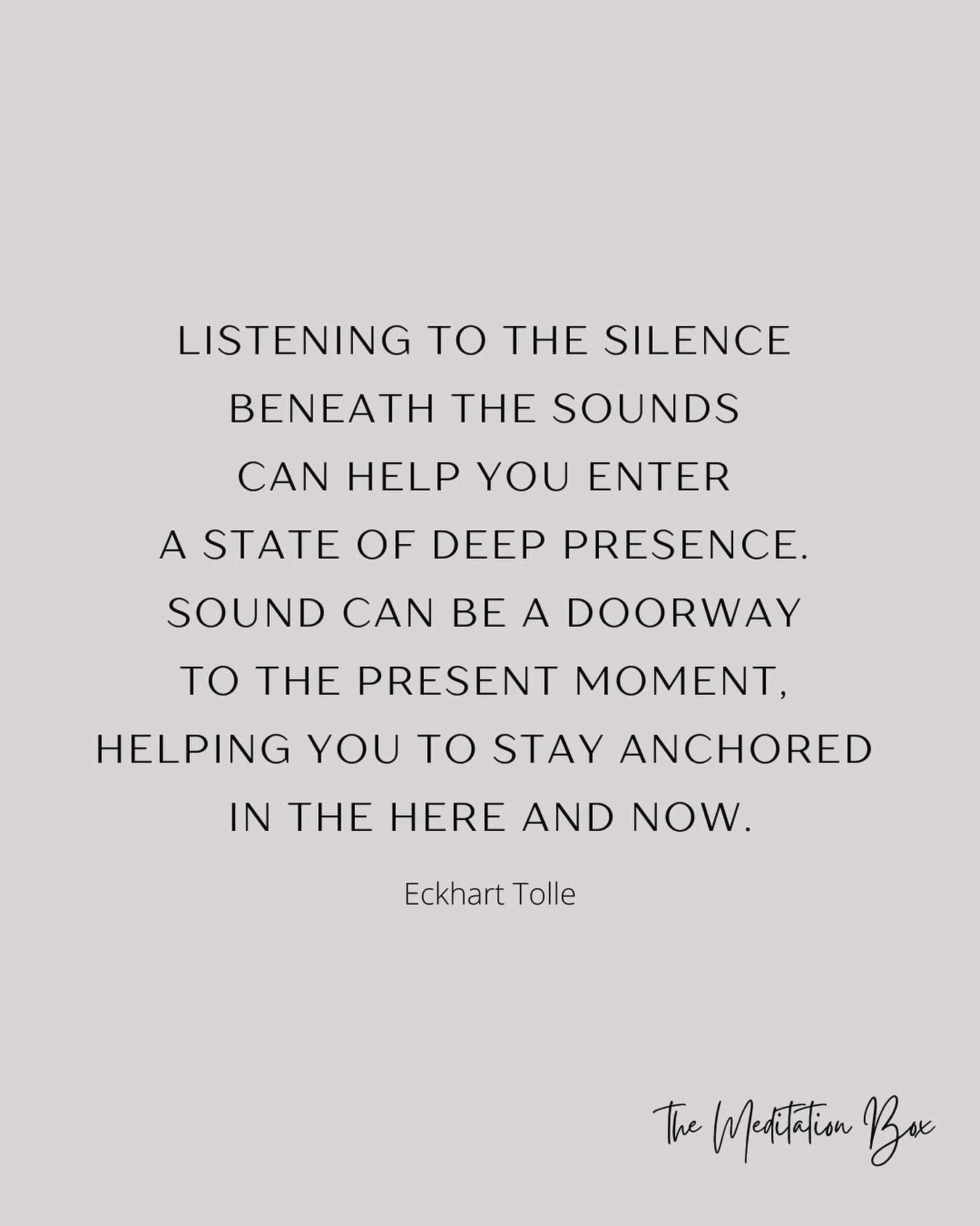 ✨ Listening as Meditation ✨

When we invite sound into our practice, it becomes more than background noise &hellip; it can become a companion and a pathway inward.

Sound can act as our anchor in meditation, giving our busy mind something gentle to r