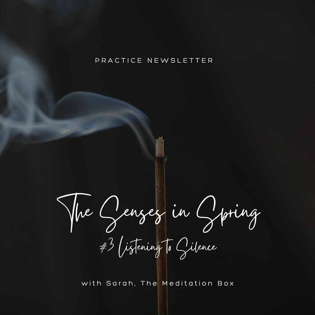 Tomorrow morning at 6am .. I&rsquo;ll be sending out our weekly Practice Newsletter.

Our theme this Spring is The Senses in meditation.

You can use your sense of sight - to read the newsletter - or use your sense of hearing and listen to my reading