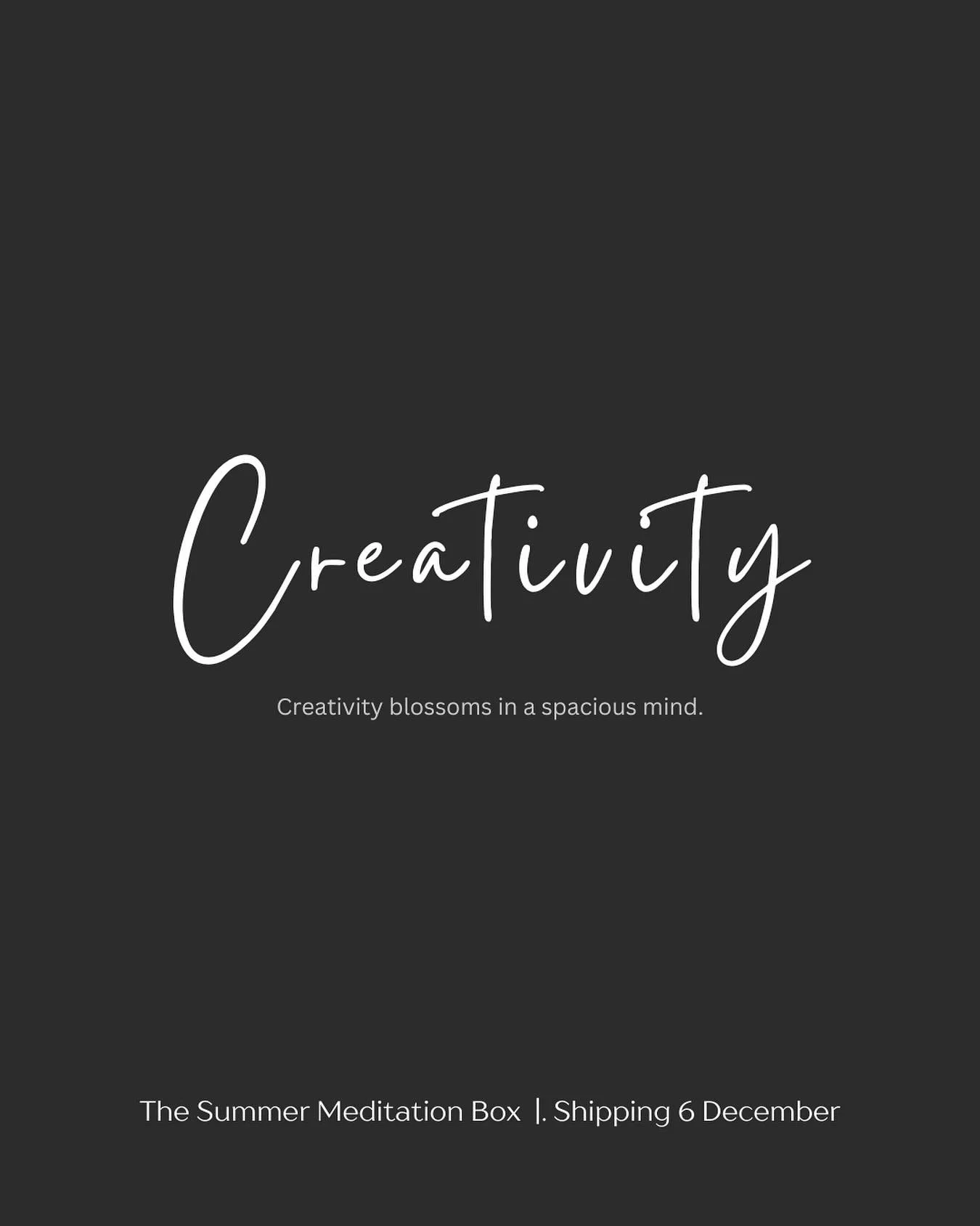 Summer &lsquo;Creativity&rsquo; Meditation Box ☀️

Creativity blossoms in a spacious mind.

This summer, slow down. Make space. Let your thoughts drift and settle, like sunlight warming still waters. 

Meditation enhances and heightens a quiet, open 