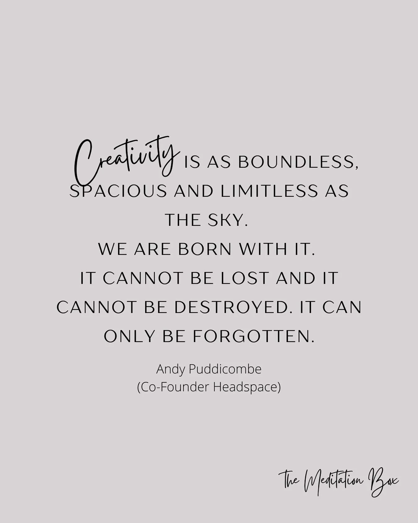 This idea, inspired by meditation teacher Andy Puddicombe, reminds us that our creative spark is always within reach &hellip; sometimes it just needs a little space, stillness, and intention to flow. 

Our upcoming Summer &lsquo;Creativity&rsquo; Med