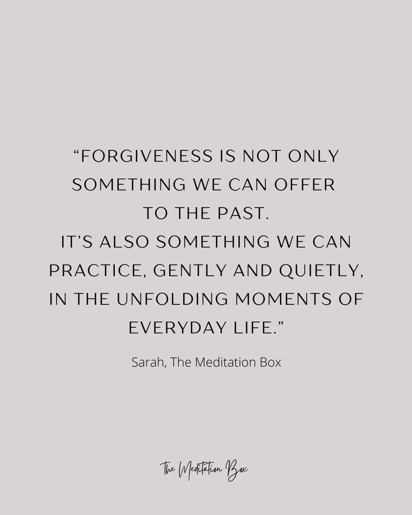 A thought from this week&rsquo;s Practice Newsletter &hellip; &lsquo;Forgiveness in Everyday Moments.&rsquo;

A weekly share of practices for daily life.

🔗 in bio to join.

🌸 Sarah

#themeditationbox I