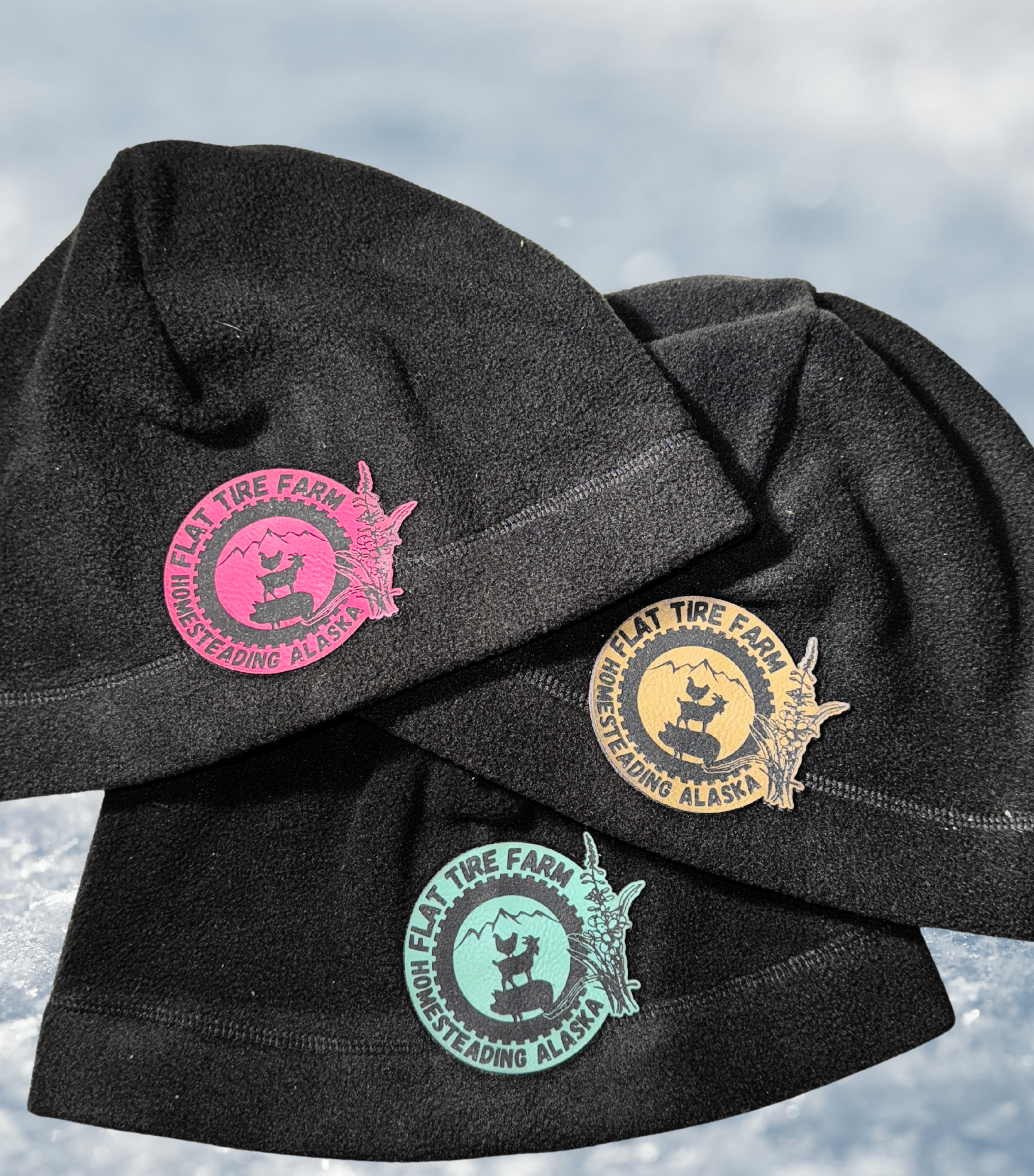 Flat Tire Farm Leather Patch Fleece Beanie