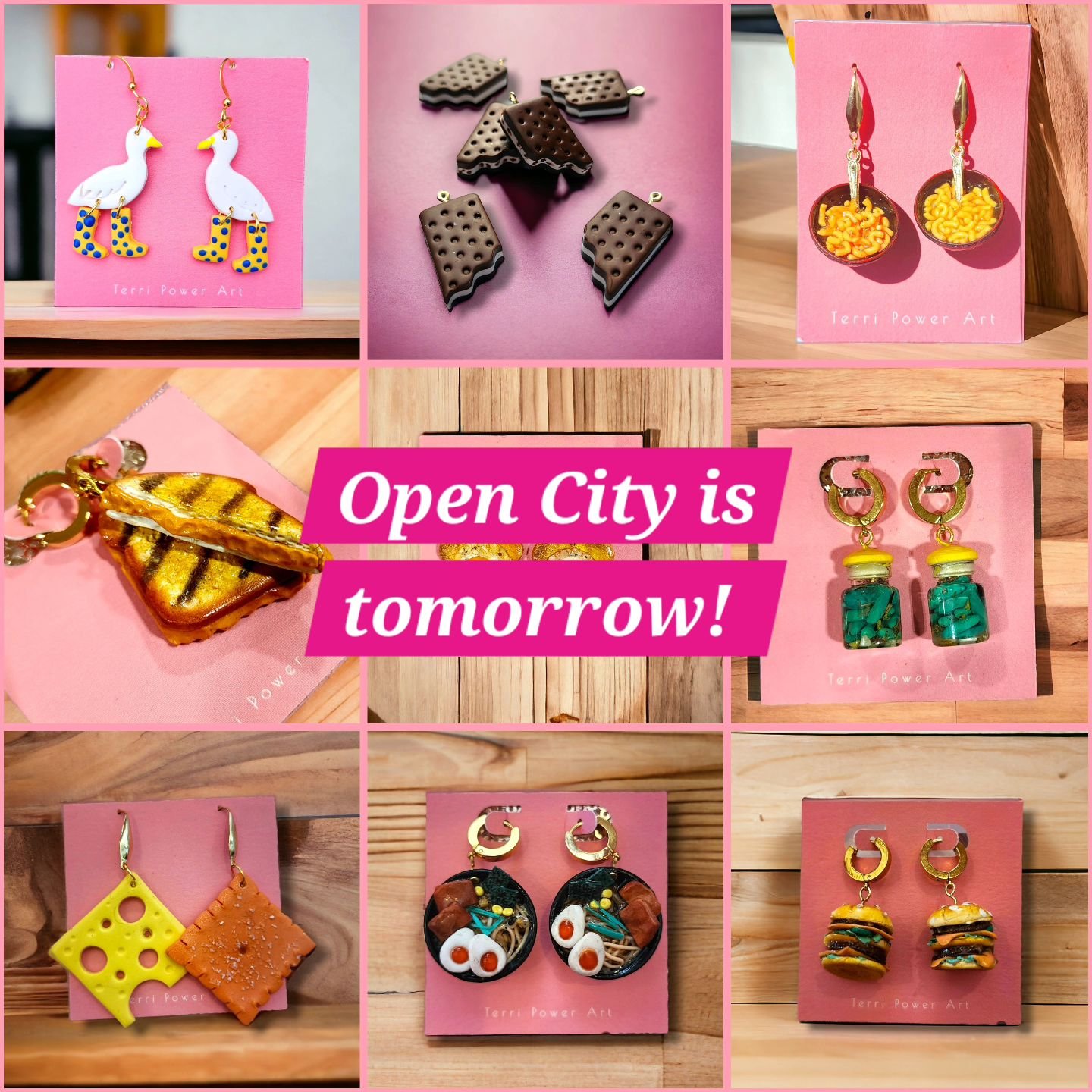 Open City is tomorrow! You can fine me at @dartgalleryns from 11 til 4. 
.
 #terripowerart #handmade  #instaartist #wearableart #polymerclay #clayearrings  #downtowndartmouth #handmadejewelry #polymerclayjewelry #polymerclayearrings #handmadeearrings