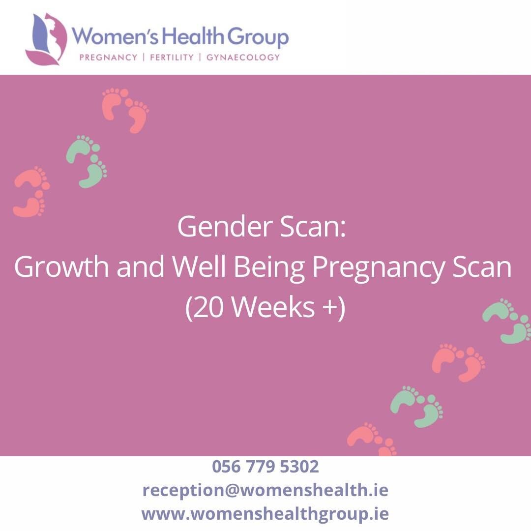 Have you booked your growth and well being pregnancy scan with us at the Women&rsquo;s Health Group? 

You can email us reception@womenshealth.ie to book. 

#20weekspregnant #genderreveal #genderscan #ultrasoundscan #pregnancyscan