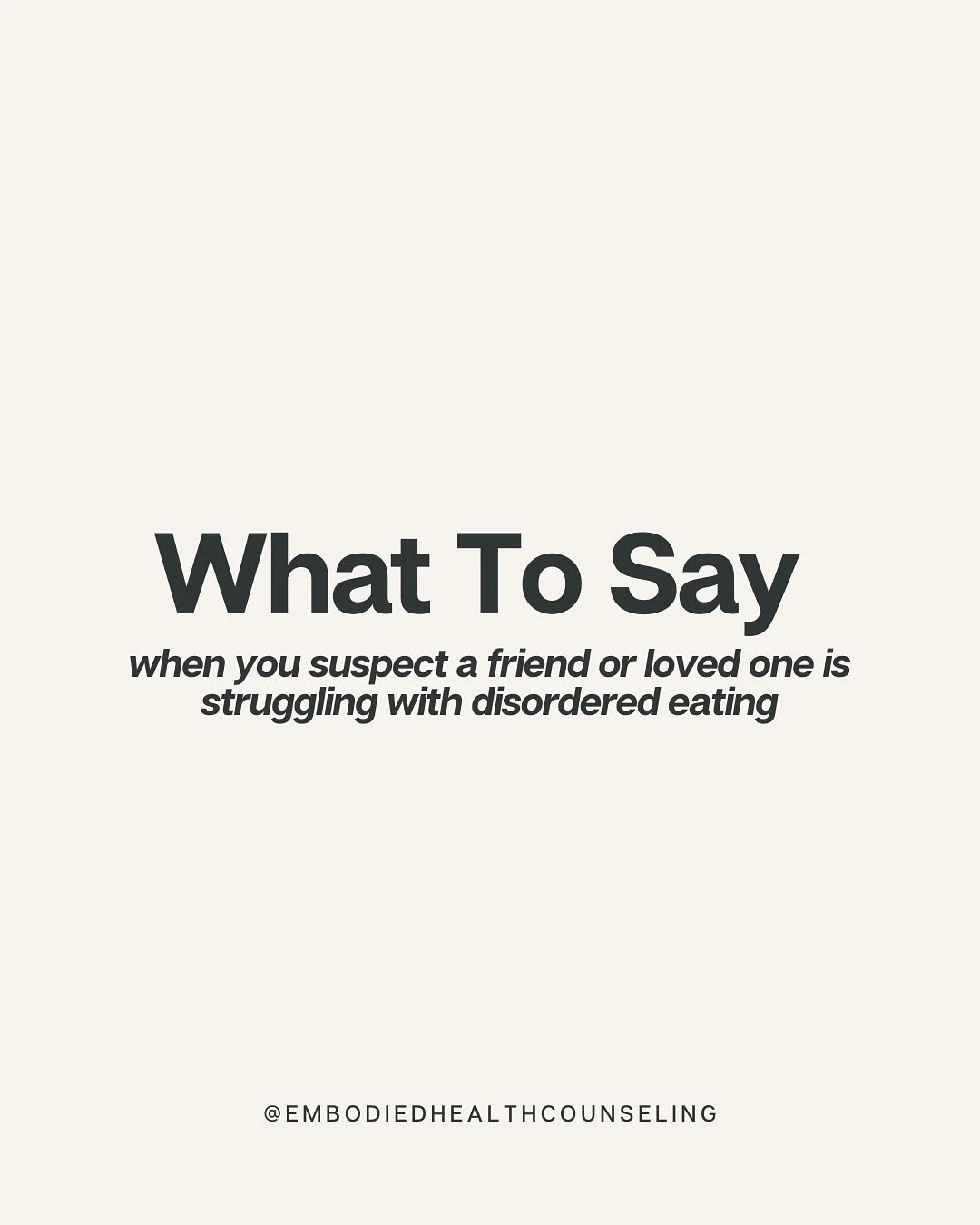 I know what it feels like to be on both the receiving side of loved ones expressing concern around my disordered behaviors and also the one sharing that concern with those I care about. 

These conversations often require a lot of self reflection, cu