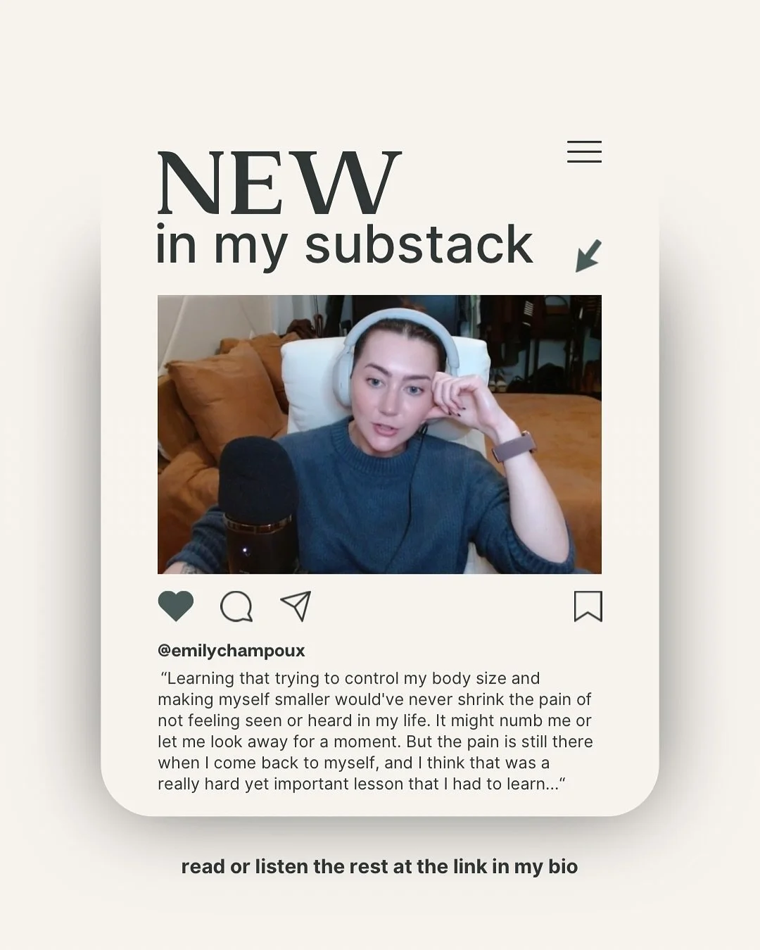 New substack PODCAST episode is live and FREE! I&rsquo;m sharing my takeaways from being in recovery for 10 years and now working as a dietitian helping people heal. 

Substack link in bio 

#dietitian #edrecovery #substack