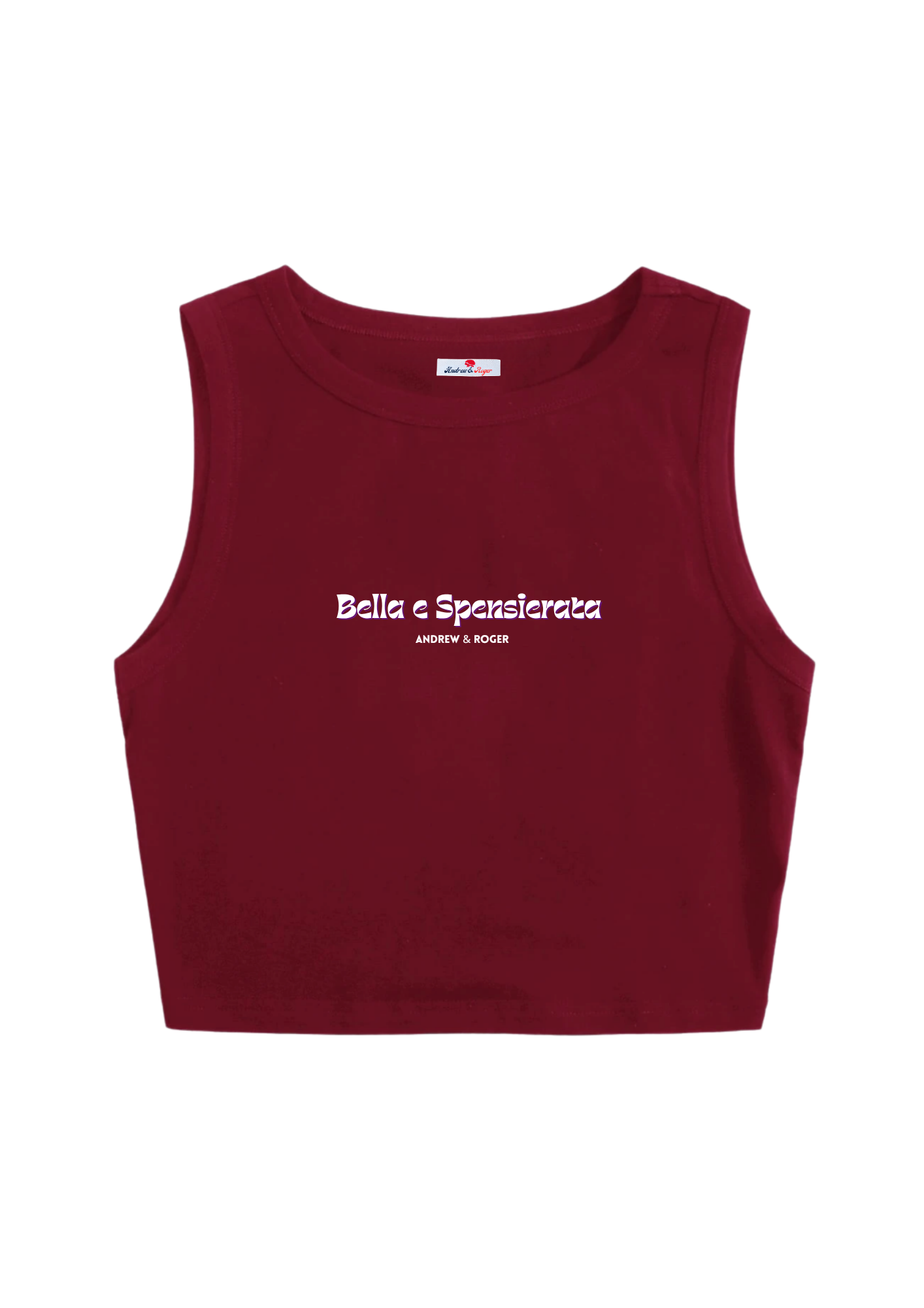 Top Bella e Spensierata bordeaux smanicato in cotone