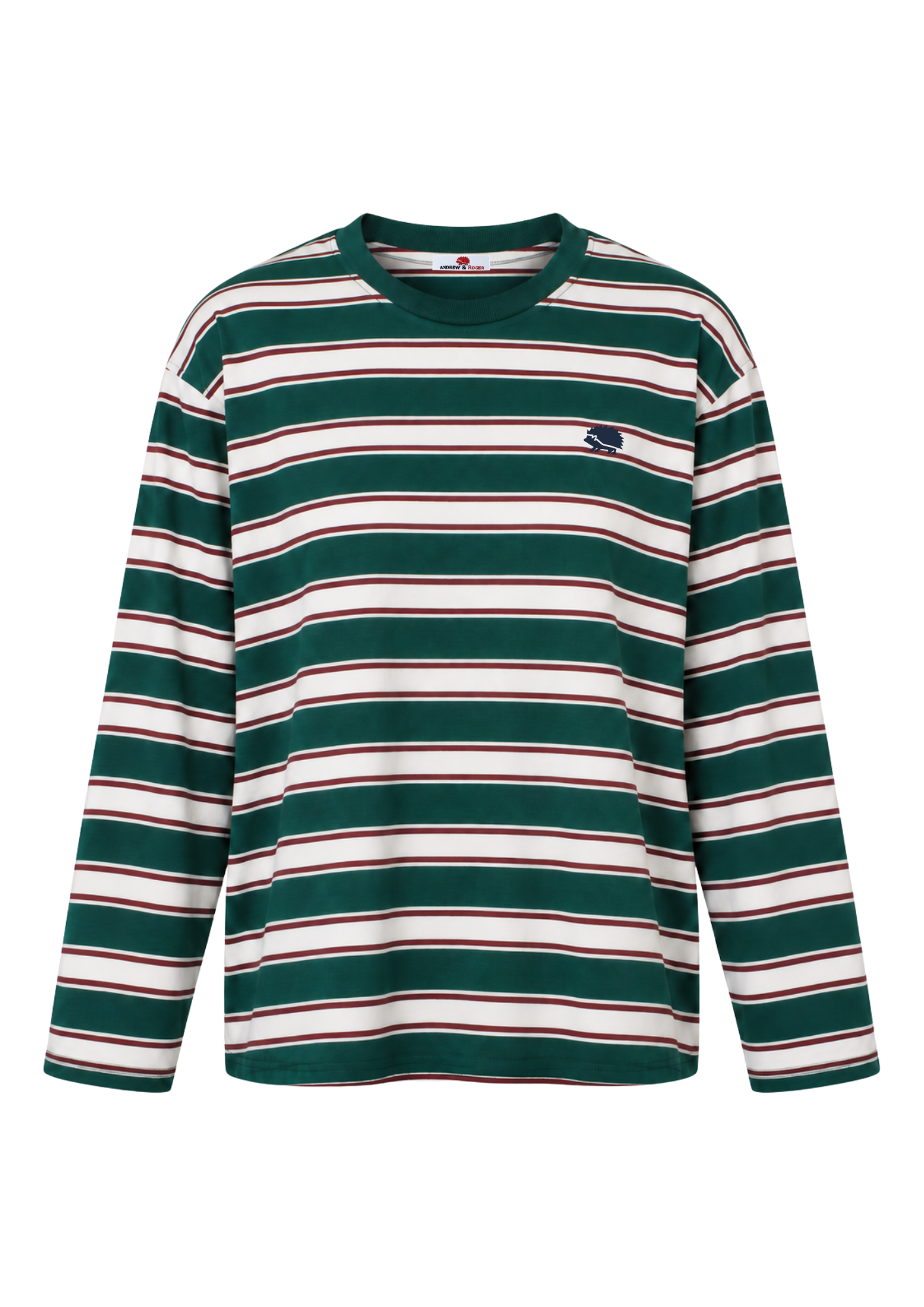 T-shirt bianca donna oversize a righe verde e rosso