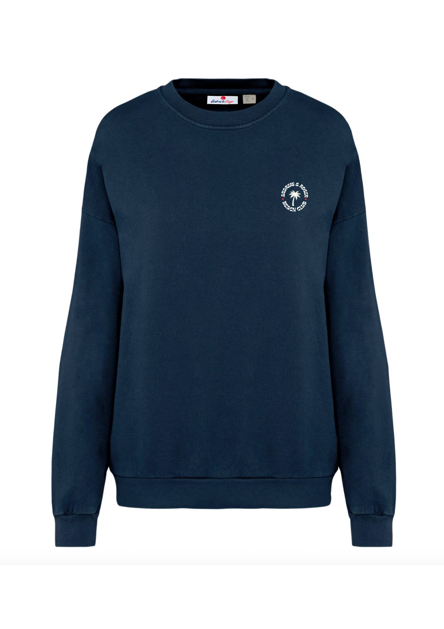 Felpa Beach Club Golden Days washed blu in cotone biologico GOTS