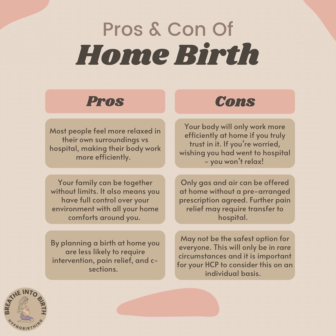 Home birth! A hot topic in Hypnobirthing (and one people are often scared I&rsquo;ll try to push on to them!). Don&rsquo;t stress, I&rsquo;m right behind you wherever you choose to give birth and it is absolutely always your own decision. 

I do thin