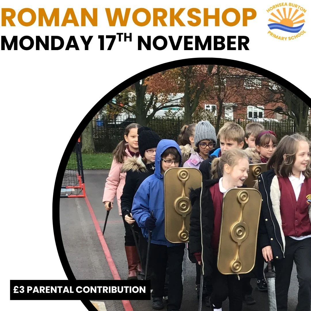 📣 Class 3 &ndash; Roman Workshop Tomorrow!

A quick reminder that tomorrow (Monday 17th November) Class 3 will be heading to Skipsea School for their exciting Roman Workshop 🏛️✨

🕘 Leaving Hornsea Burton at 9:00am
🕞 Returning around 3:30pm

👉 Pl