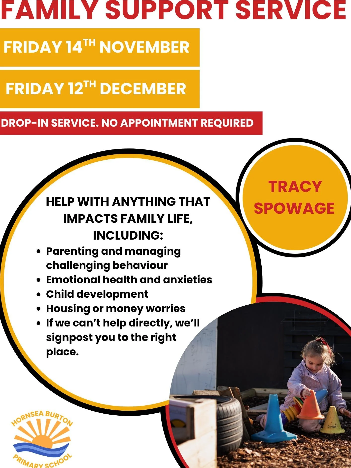 📢 Our Family Support Worker, Tracy Spowage, will be in school tomorrow morning!
Drop in for support with parenting, behaviour, wellbeing, housing, money worries &amp; more. 💬