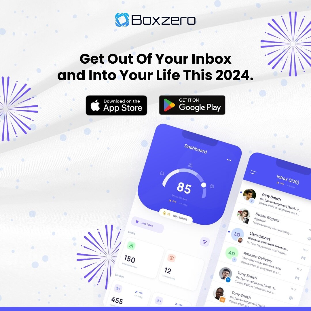 Step into the future of productivity with Boxzero &ndash; breaking free from the inbox chaos and reclaiming your time in 2024. 🚀✨

Join the Waitlist today by visiting us online and signing up at the link in bio! 

#Boxzero #InboxZero #InboxFreedom #