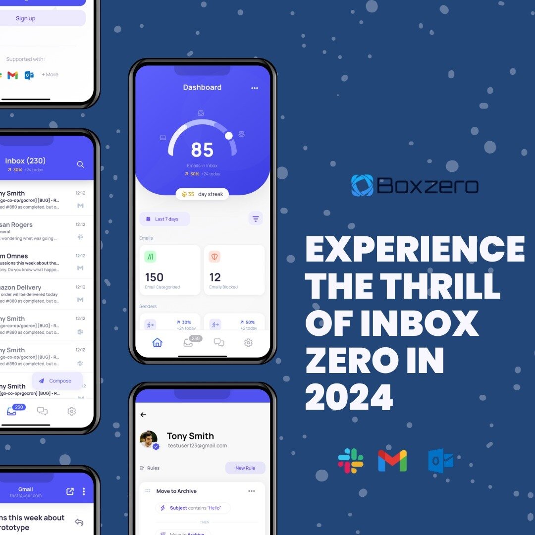 Embrace the exhilaration of a clutter-free life in 2024 with Boxzero &ndash; where every email is conquered, and the thrill of Inbox Zero becomes your daily reality! 📬🚀

Seize control in 2024 and relish the freedom of an organized inbox! 🌟 Break f